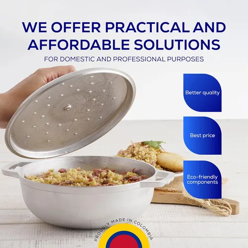 Miniatura 7 de Universal (Tamaño Pequeño) Caldero 7 Tazas - 2.4 QT / 2.3 L, Olla de Aluminio Inoxidable, Distribución de Calor Uniforme y Cocina Rápida, Olla