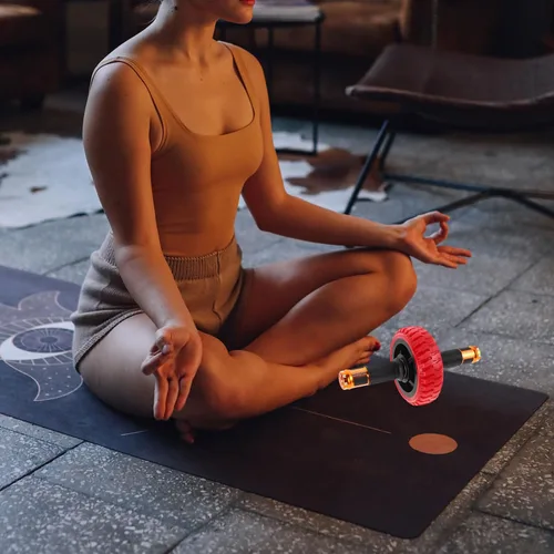 Miniatura 5 de Rueda ergonómica para abdominales para gimnasio en casa con asas antideslizantes, construcción y resistencia constante para entrenamiento muscular