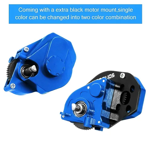 Miniatura 6 de Motor RC 050 50T Motor cepillado con caja de cambios de transmisión de aleación de aluminio para Axial SCX24 AXI00002 AXI00001 AXI90081 AXI00006 Azul