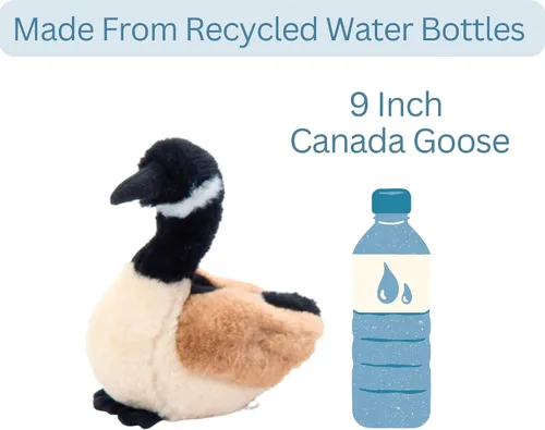 Miniatura 7 de The Petting Zoo Peluche de ganso de Canadá, regalos para niños, animales salvajes Onez, juguete de peluche de ganso, 9 pulgadas