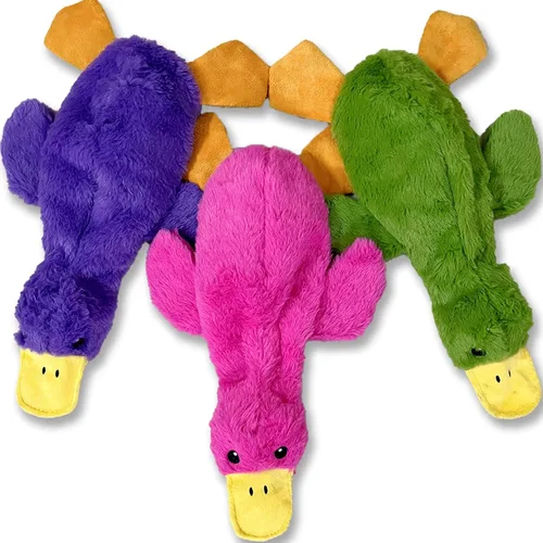 Juguetes para perros sin relleno, paquete de 3, juguetes chirriantes para perros grandes, juguetes de peluche para masticadores agresivos, razas