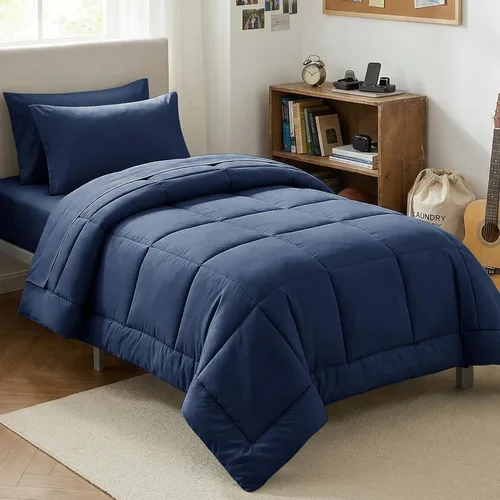 Miniatura 57 de CozyLux Juego de edredón tamaño King, color verde oliva, 7 piezas en una bolsa, edredón verde tamaño King, juegos de ropa de cama para todas