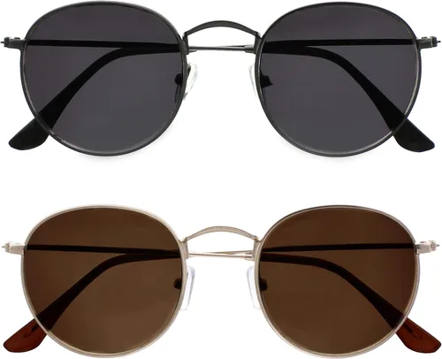 Miniatura 13 de OPULIZE SOL - Gafas de lectura con bloqueo de luz azul para mujeres y hombres, marco redondo de metal, bisagras de resorte, anteojos