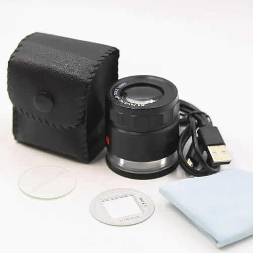 Miniatura 9 de 10 lupas de lupa recargables con luces UV y LED, lazo iluminado para ojos ajustable, lupa de joyería con escala de retícula desmontable