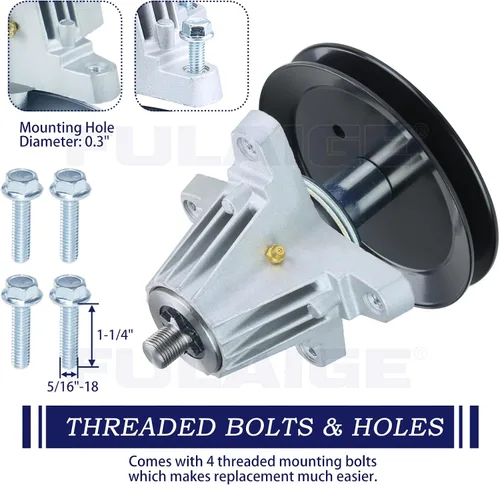 Miniatura 7 de Paquete de 2 conjuntos de husillo 918-06976 con polea 756-05034A reemplazan al husillo Cub Cadet 918-06976A 618-06976 para Cub Cadet XT1-LT42