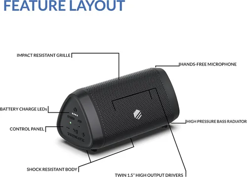 Miniatura 7 de Tech-Life Mini altavoz Bluetooth inalámbrico portátil pequeño con alto volumen para actividades al aire libre - Altavoz Bluetooth impermeable
