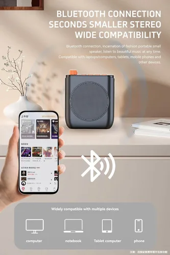 Miniatura 6 de Amplificador de voz inalámbrico con micrófono de solapa inalámbrico, megáfono de altavoz portátil con clip de solapa de doble solapa micrófono