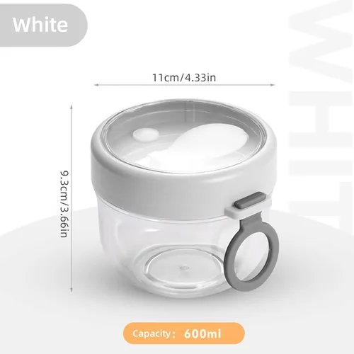 Miniatura 2 de Recipientes de avena durante la noche con tapas, avena durante la noche, contenedor de avena durante la noche de 21.1 fl oz, recipientes de avena