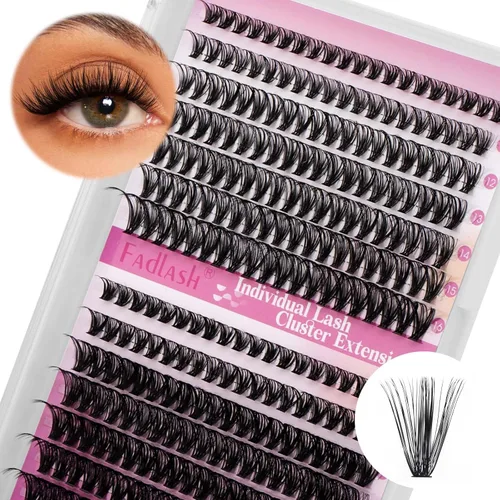 Miniatura 44 de Extensiones de pestañas en racimo 20D, bandeja mixta con pestañas individuales en racimo, de visón negro, para colocar en casa, maquillaje