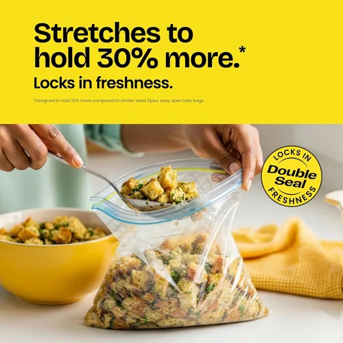 Miniatura 2 de Bolsas de plástico para almacenamiento de alimentos Glad Flex'N Seal, de galón, 35 unidades (el paquete puede variar)
