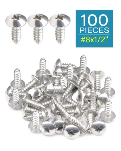 Miniatura 2 de IMScrews 100 tornillos de madera Phillips con cabeza de truss #8 x 1/2 "(13 mm), tornillos de acero inoxidable resistentes 18-8 (304)