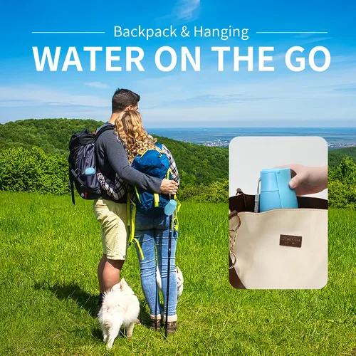 Miniatura 6 de Botella de agua para perros, cuenco de agua de viaje para cachorros, dispensador de agua portátil a prueba de fugas para cachorros, botella de agua