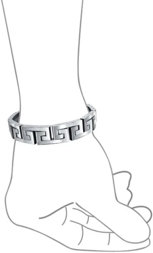 Miniatura 3 de Bling Jewelry Pulsera de eslabones de símbolo de símbolo de diseño geométrico masculino fuerte para hombres y adolescentes, pulsera de acero