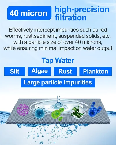 Miniatura 3 de Filtro de agua para toda la casa, sistema de prefiltro de sedimentos giratorios de 40 micrones, MNPT de 3/4", latón resistente sin BPA
