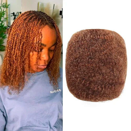 Miniatura 25 de Orientfashion Afro Kinkys a granel, cabello humano para extensiones de trenzas, cabello crochet para mujeres negras, paquete de 30g (20cm, #27)