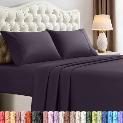 Miniatura 61 de Juego de sábanas King de Utopia Bedding – Juego de 4 sábanas para cama King, microfibra suave y transpirable, incluye 1 sábana bajera, 1 sábana Beige