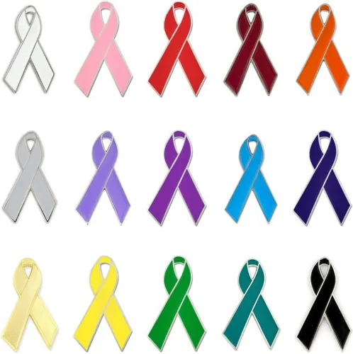 Miniatura 50 de PinMart Awareness - Pin de solapa esmaltado – Pin de cinta chapado en níquel y oro – Cinta de prevención y conciencia – Broche de joyería con parte