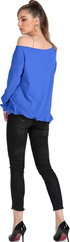 Miniatura 5 de MAGICMK Sudaderas de manga larga con hombros descubiertos para mujer con estampado de labios y hombros descubiertos