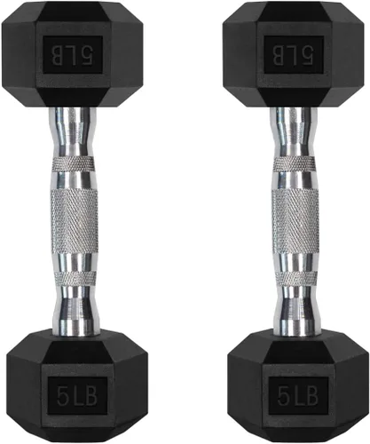 Miniatura 35 de RitFit Juego de mancuernas hexagonales con revestimiento de goma de 5 a 780 libras con estante para gimnasio en casa, entrenamiento de fuerza