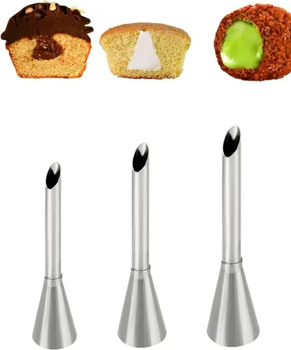 Miniatura 13 de Puntas de Glaseado Grandes, Punta de Manga Pastelera Eclair Churro Macaron Estrella Redonda para Decorar Pasteles, Cupcakes, Galletas, 5 Piezas F