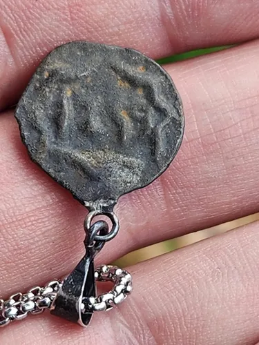 Miniatura 3 de Jewish Judaica pendant original form of coin necklace authentic 1259AH/ 1842 AD Ancient Star of David Seal of Solomon King coin