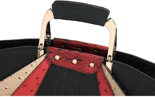 Miniatura 6 de Bolso de Mujer de Gran Capacidad de Cuero Cartera de Diseñador de Moda con Asa Superior de Metal Bolsos de Mano para Mujer Bandolera Bolsos Grandes