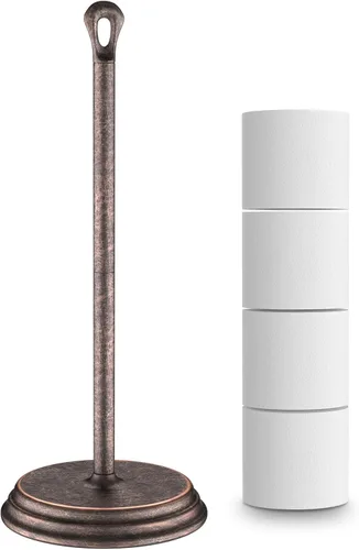 KASUNTO Soporte de papel higiénico con soporte de papel higiénico resistente al óxido, soporte de metal para baño, soporte de rollo de papel de seda