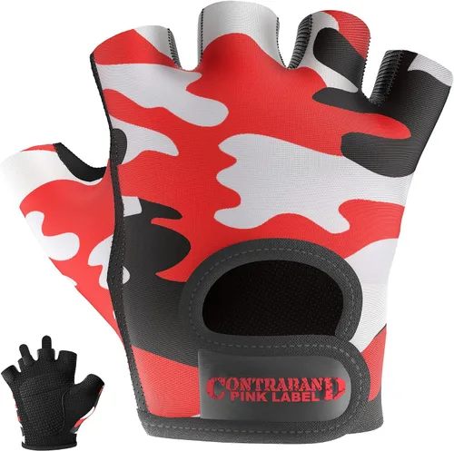 Miniatura 9 de Contraband Pink Label 5217 Design Series - Guantes de levantamiento y remo con estampado de camuflaje (par) – Ligero vegano medio acolchado