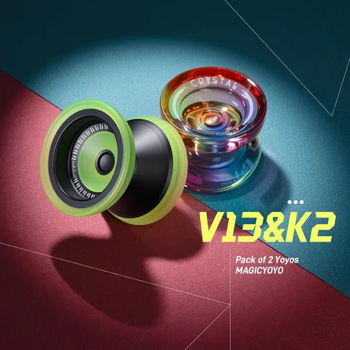 Miniatura 2 de MAGICYOYO Yoyo Sensible para Niños de 8 a 12 años, Paquete de 2 Yoyos, Truco Profesional de Girar con Dedo para Avanzados, Yoyo de Metal de Doble