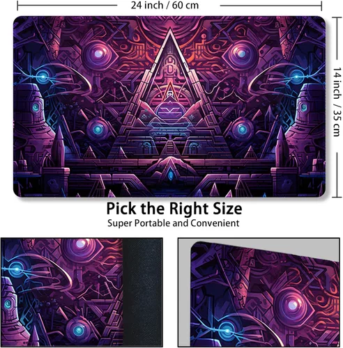 Miniatura 3 de Tapete de juego para MTG, con bolsas de almacenamiento gratis, tapete de juego de 24 x 14 pulgadas, TCG y alfombrillas de juego de mesa