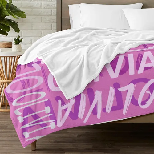 Miniatura 2 de Mantas personalizadas con nombre para bebé, niño, niña, mantas súper suaves con nombre para niños y adultos, manta con nombre para cumpleaños