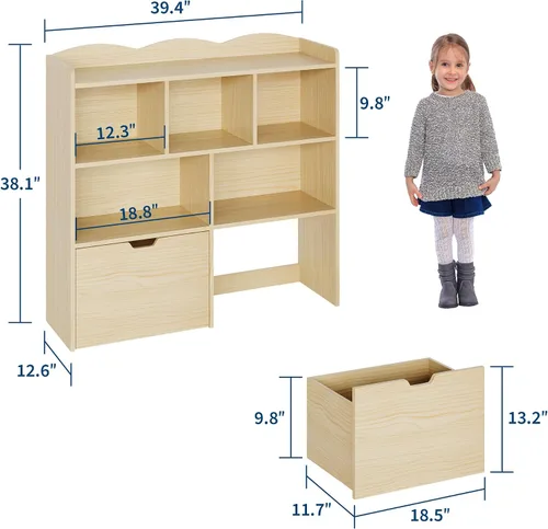 Miniatura 2 de GAOMON Organizador de almacenamiento de juguetes, estantería para niños, armario de almacenamiento de juguetes, armario para libros infantiles