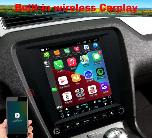 Miniatura 4 de Para Ford Mustang Radio Actualización 2010-2014 Android Estéreo Navegación Reemplazo 9.7 Pulgadas Pantalla Táctil Inalámbrica Carplay WiFi Cámara