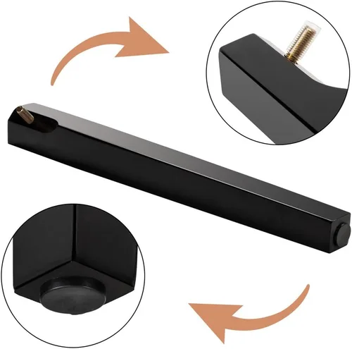 Miniatura 7 de Bonnlo Banco de piano acolchado de madera con almacenamiento de música, taburete para teclado, banco de artista, taburete copetudo, color negro