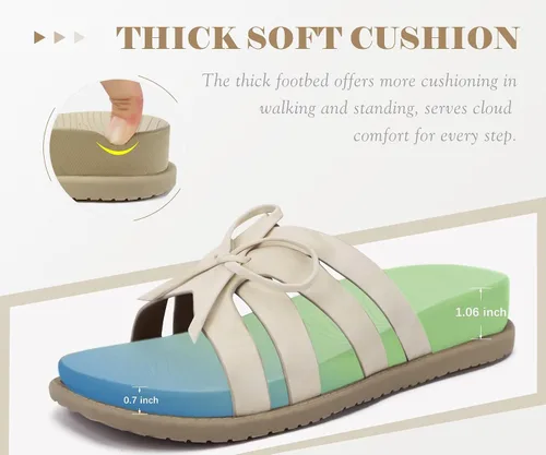 Miniatura 4 de COFACE Sandalias ortopédicas elegantes para mujer, puntera cuadrada, cómodas, gruesas, atléticas, para recuperación, caminar, ligeras, de espuma