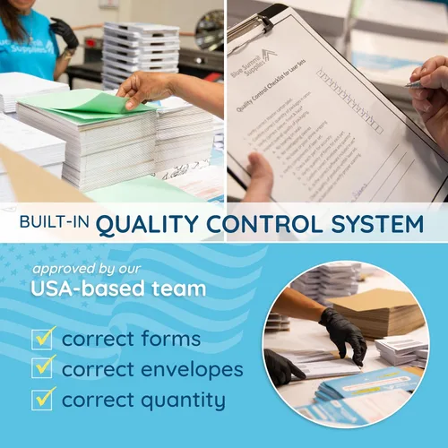 Miniatura 6 de Blue Summit 50 Formularios 1099 NEC 2025 con Sobres, 50 Formularios de Impuestos 1099 NEC 2025, Kit de 4 Piezas, Compatible con QuickBooks