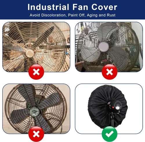 Miniatura 2 de Cubierta de ventilador industrial resistente al agua y al polvo para ventilador de pedestal de 16 a 20 pulgadas, montaje en pared y uso al aire