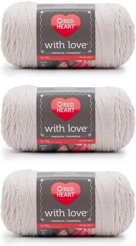 Miniatura 28 de Red Heart with Love Berry - Hilo rojo – Paquete de 3 unidades de 6.98 oz/7 onzas – Acrílico – 4 medianos (peinado) – 370 yardas – Tejido/ganchillo