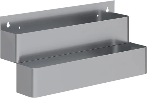 Miniatura 19 de AmGood 36 in. Rack de carril de velocidad de acero inoxidable de doble nivel para barras comerciales, NSF