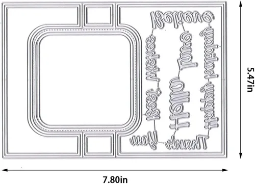 Miniatura 2 de Troqueles de corte en forma de tarjeta 3D para hacer tarjetas, forma rectangular, mariposa, troqueles, hola, gracias, palabras, estampado