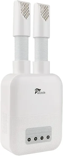 KOODER Secador de botas secador de zapatos y guantes con temporizador secado rápido elimina la humedad y el olor Blanco