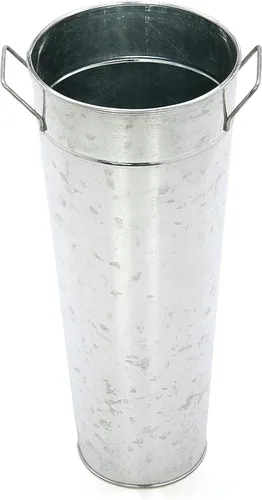 Miniatura 6 de Hosley Jarrón Balde Francés Galvanizado con Asas de 6" de Diámetro x 15" de Alto - Perfecto para Bodas, Fiestas, Picnics Campestres, Arreglos Plata