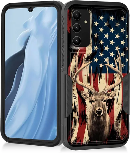 Miniatura 127 de Funda para Galaxy A14 5G, resistente de doble capa híbrida de policarbonato duro, goma suave, a prueba de golpes, funda protectora resistente