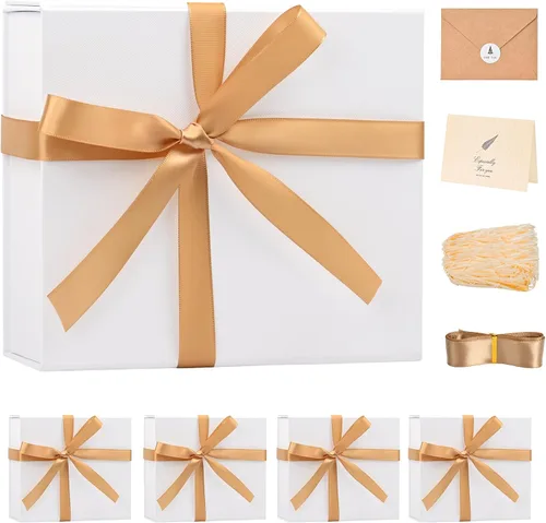 Miniatura 10 de LIFELUM Caja de regalo de 13.5 x 10 x 4 pulgadas, caja de regalo grande con tapas magnéticas, cajas de regalo negras para regalos de graduación