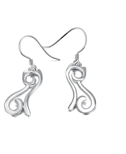 Miniatura 4 de Pendientes de gato de plata de ley 925, aretes de delfín, aretes de dinosaurio, aretes de caballo para mujeres y adolescentes