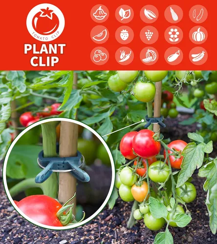 Miniatura 4 de Sago Brothers 40 clips de jardín para jaulas de tomate, clips de soporte de plantas para estacas de bambú, plantas trepadoras, enredaderas, clips