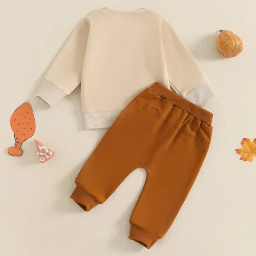 Miniatura 46 de Adobabirl Conjunto de sudadera y pantalones de Halloween para bebé, sudadera y pantalones con parche de calabaza para Halloween, otoño, ropa de bebé