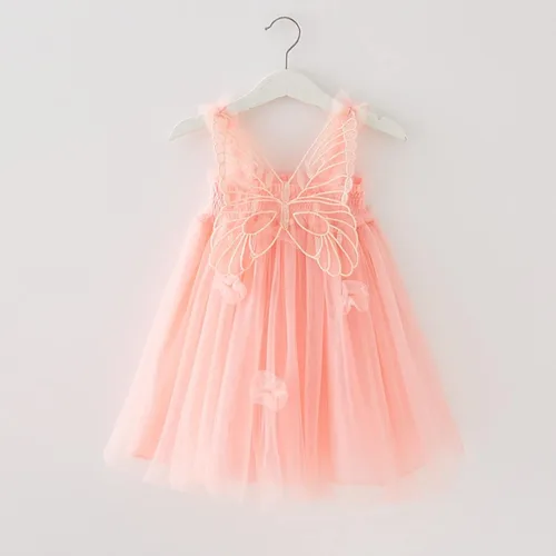 Miniatura 2 de Miipat Vestido de tul sin mangas para niñas pequeñas, vestido de tutú de mariposa floral para niñas pequeñas, vestidos de princesa para fiesta