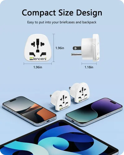 Miniatura 7 de LENCENT Adaptador de enchufe del mundo a los Estados Unidos, [2 paquetes] Europea UE Europa/Reino Unido/Australia/China/Italia a Estados Unidos