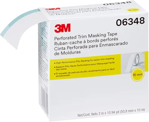 Miniatura 12 de 3M Cinta adhesiva perforada 06349, protección para molduras, cinta para levantar molduras, desgarre manual, banda dura de 10 mm, 50,8 mm x 10 m